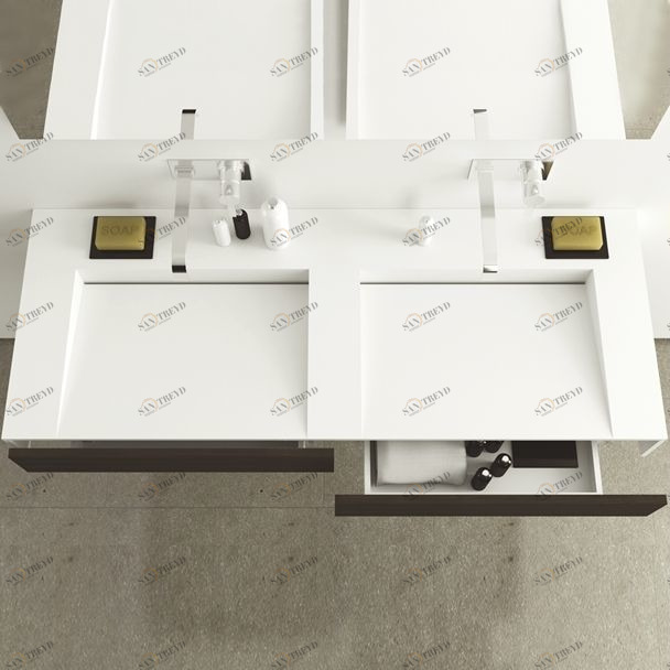 Moma Design Раковина двойная с выдвижными ящиками Planar Module Slim 1600 белая SW4552160