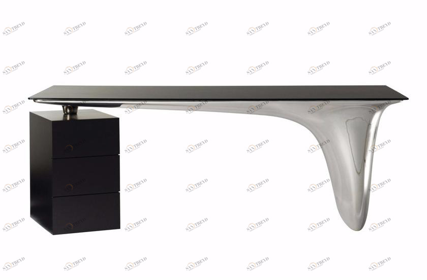 Roche Bobois Письменный стол из закаленного стекла с ящиками sun-id-1428788