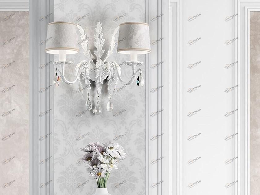 Masiero Бра с прямым светом из окрашенного металла с кристаллами Acantia sun-id-1491416