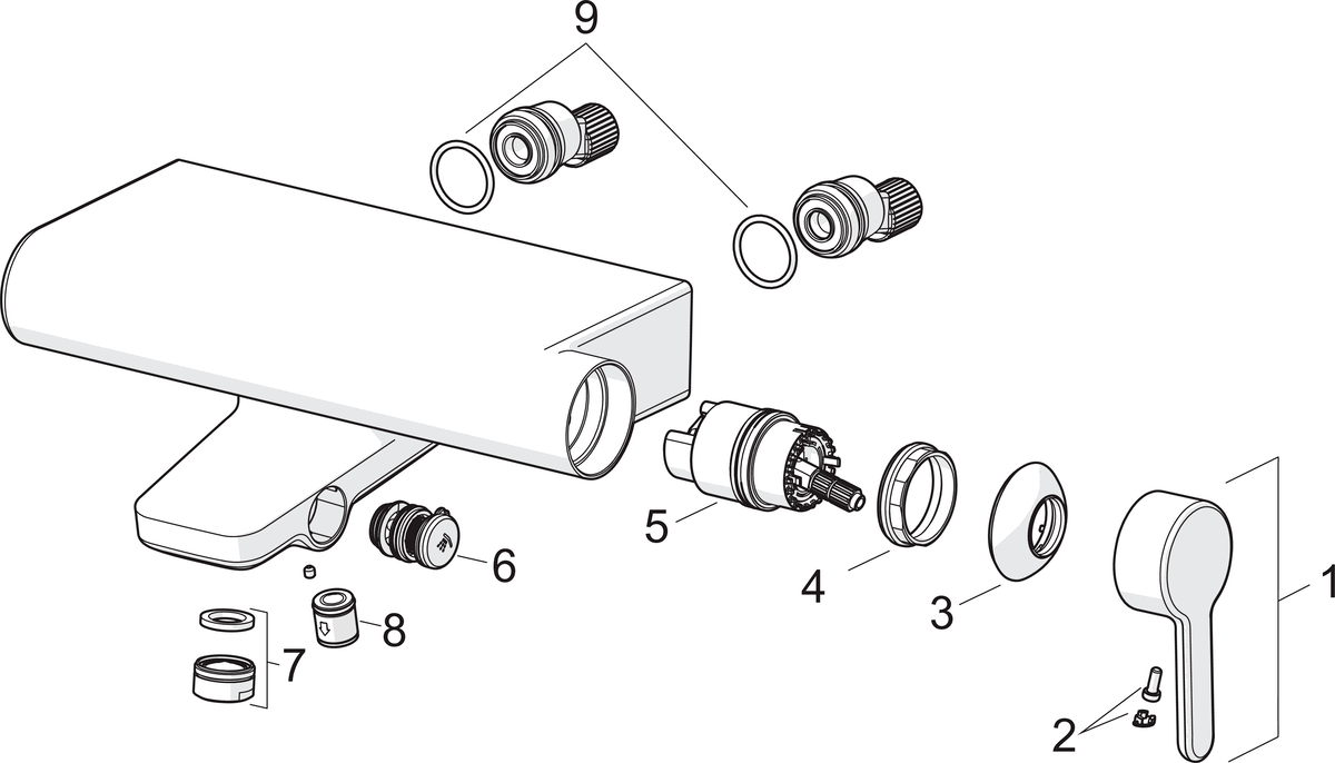 Oras 3040U Cмеситель для ванны и душа 3040U Inspera Хром  - Вид №4