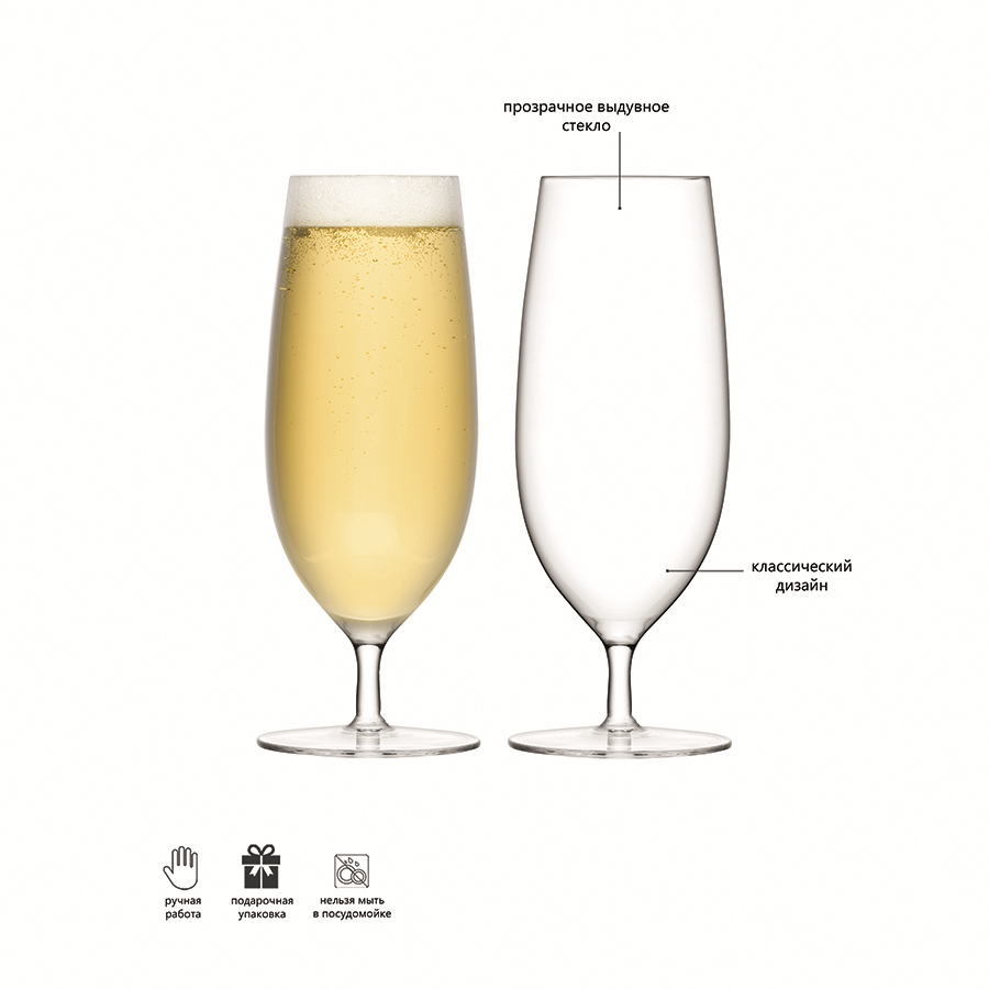 G1226-16-991 Набор бокалов для пива, 450 мл, 2 шт. LSA International  - Вид №5