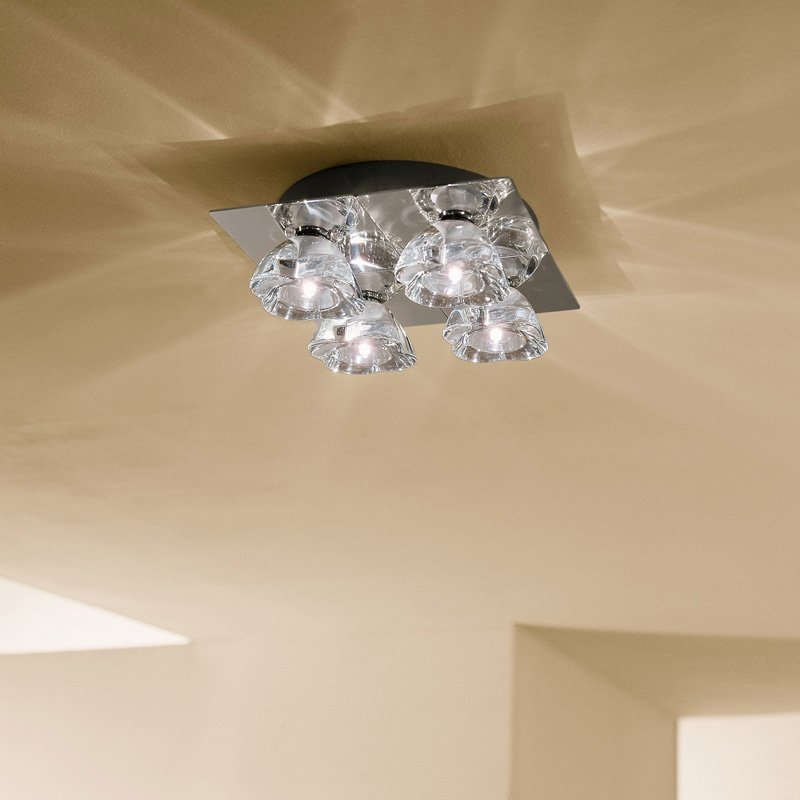 Потолочный светильник PL PRIMU 4 от Axo Light PLPRIMU4CSCR12V AXO LIGHT ДИЗАЙНЕРСКИЕ 244197 Прозрачный;серебро  - Вид №1