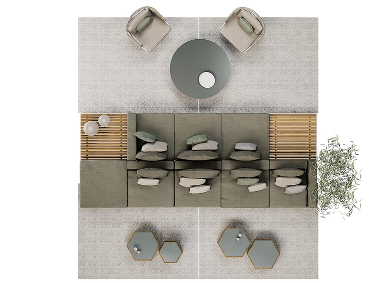 Секционный садовый диван с водоотталкивающими подушками TRIBÙ Vis à vis ARCH-00106248 - Вид №23