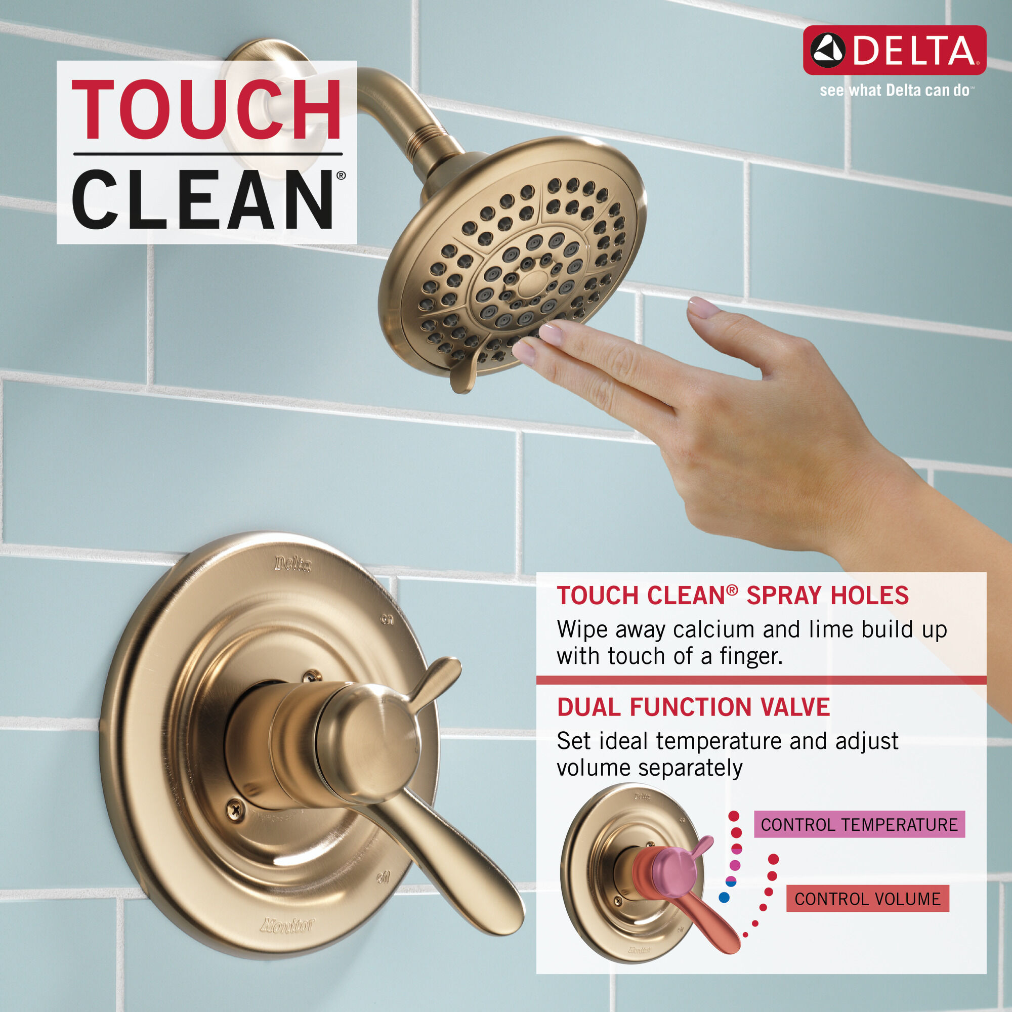 T17438-CZ Для ванны и душа Monitor® 17 Series Delta Faucet Lahara Шампанское бронза  - Вид №2