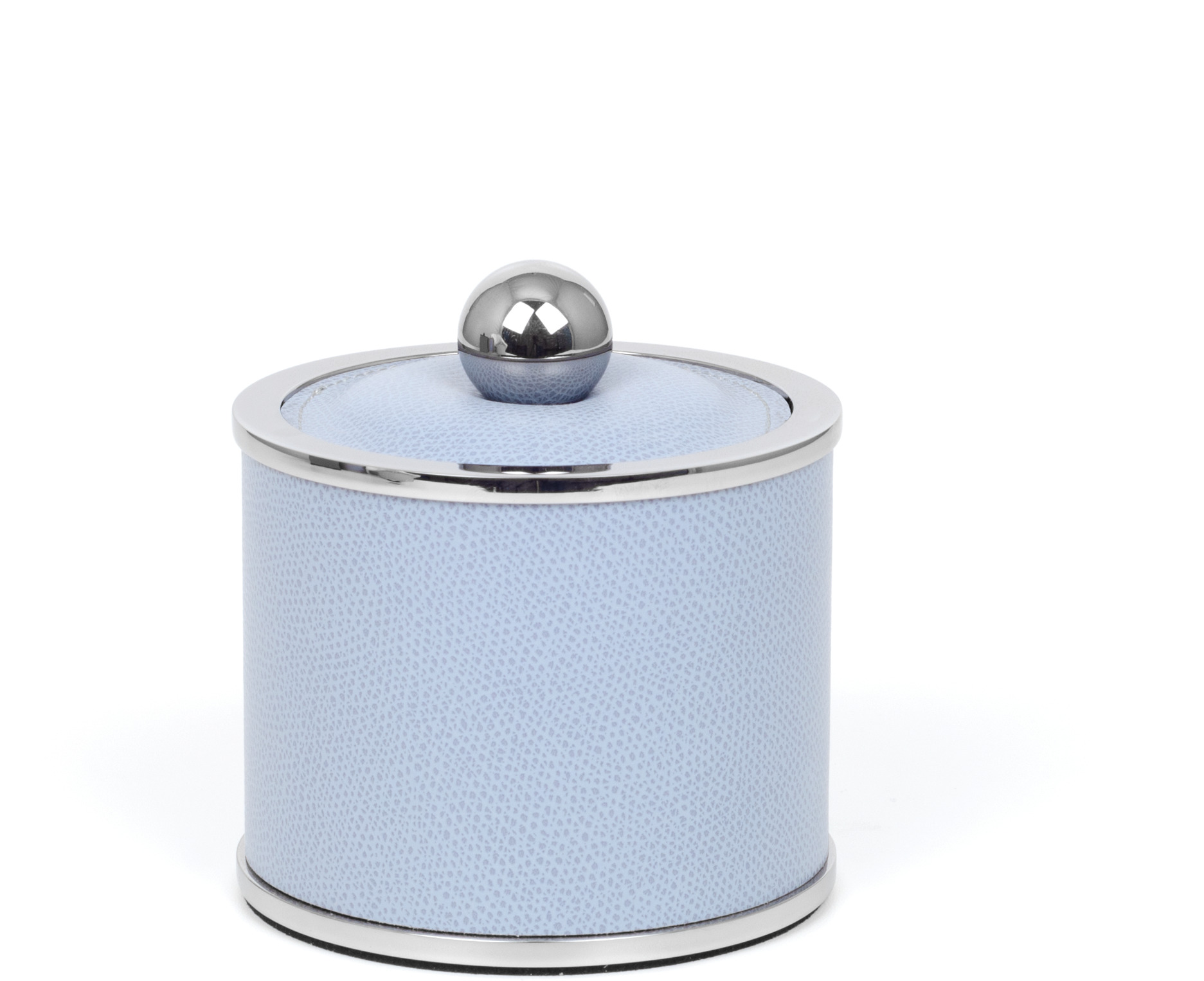 Держатель для ватных дисков Olimpia круглый - Ø 10,7XH11 см / металл-хром / тканая кожа_кофе