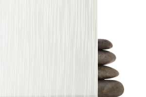 FSRT311 Стекло Vivigraphix graphica показано в конфигурации отражения с прослойкой текущего узора в белом цвете и стандартной отделкой Forms-surfaces