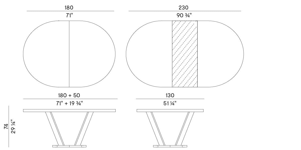 Овальный выдвижной стол Potocco ARCH-00054718 - Вид №4
