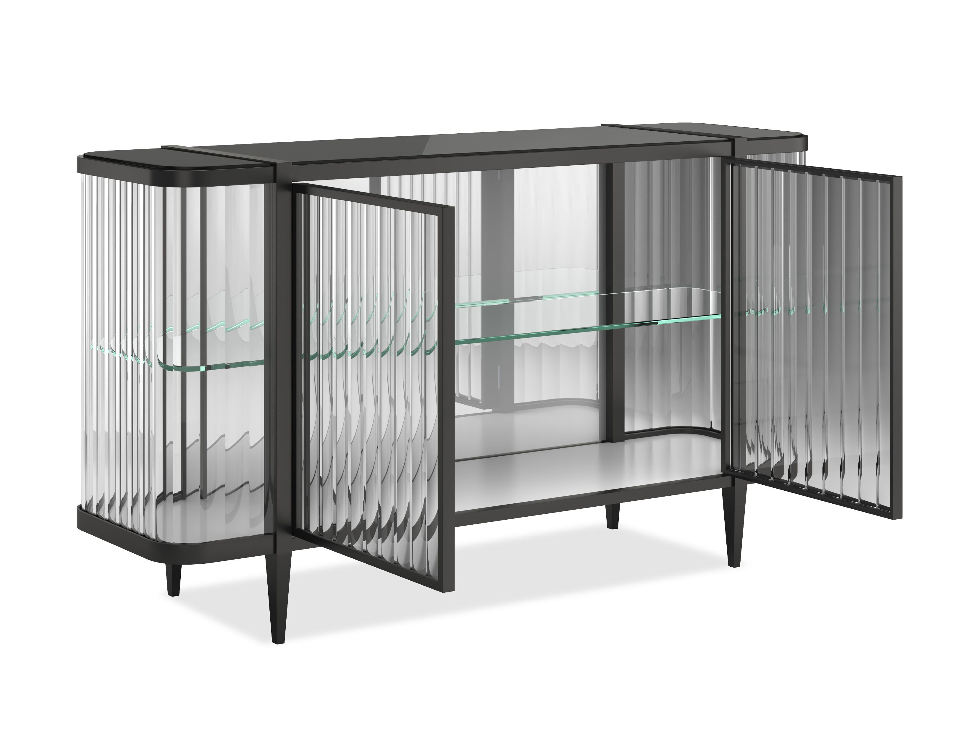 Стеклянный шкаф со встроенным освещением с распашными дверями Caracole STOP AND STARE ARCH-00037069 - Вид №22