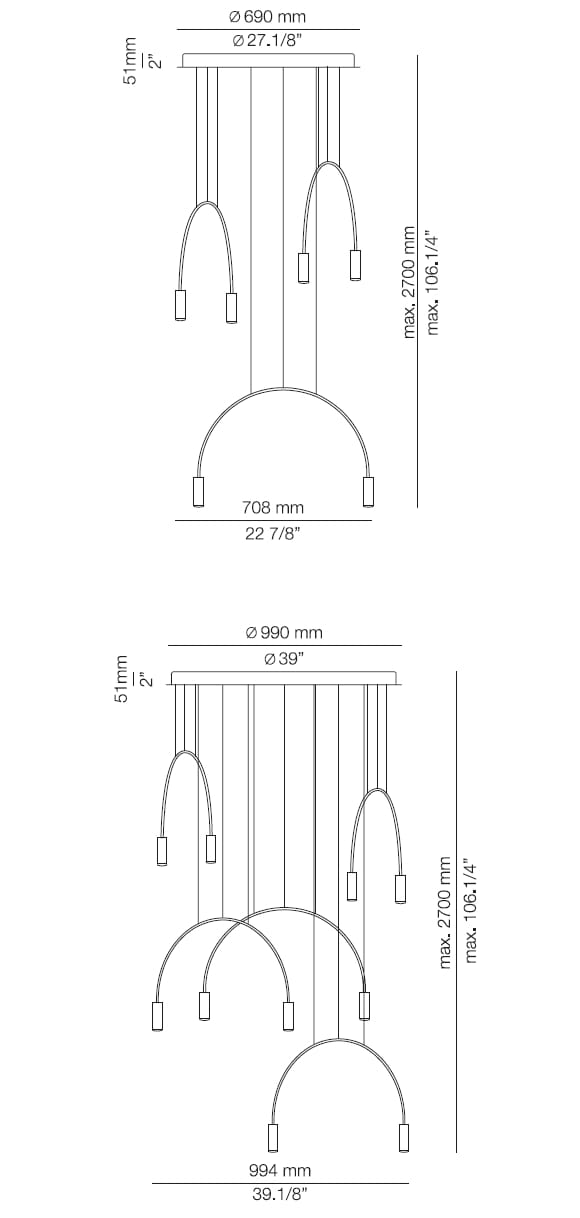 Алюминиевая светодиодная люстра Estiluz Volta ARCH-00092257 - Вид №4
