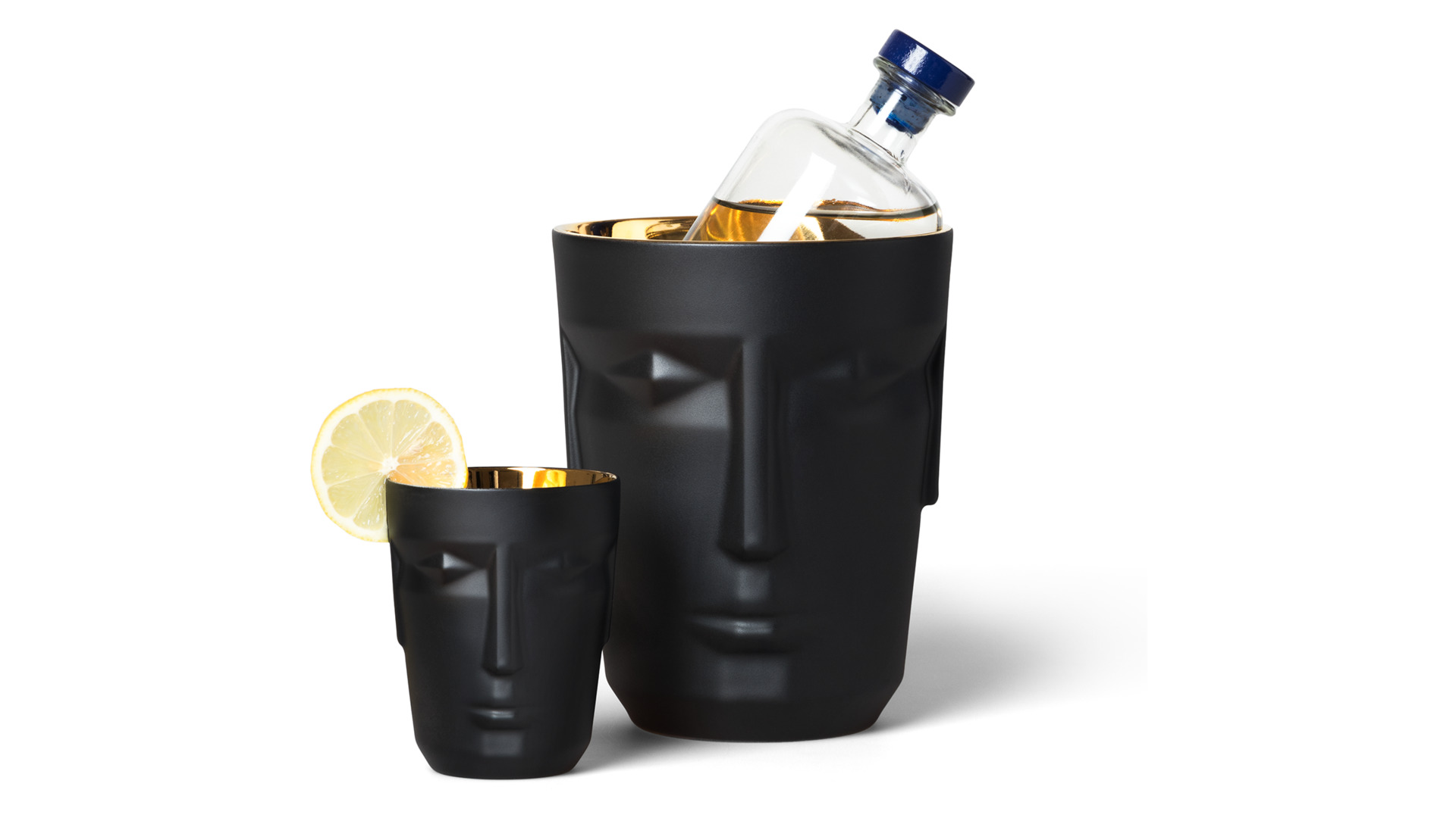 10650427 Sieger by Furstenberg Ведерко для льда Sieger by Furstenberg "Прометей" 20см (чёрное, золтист.) Фарфор  - Вид №1