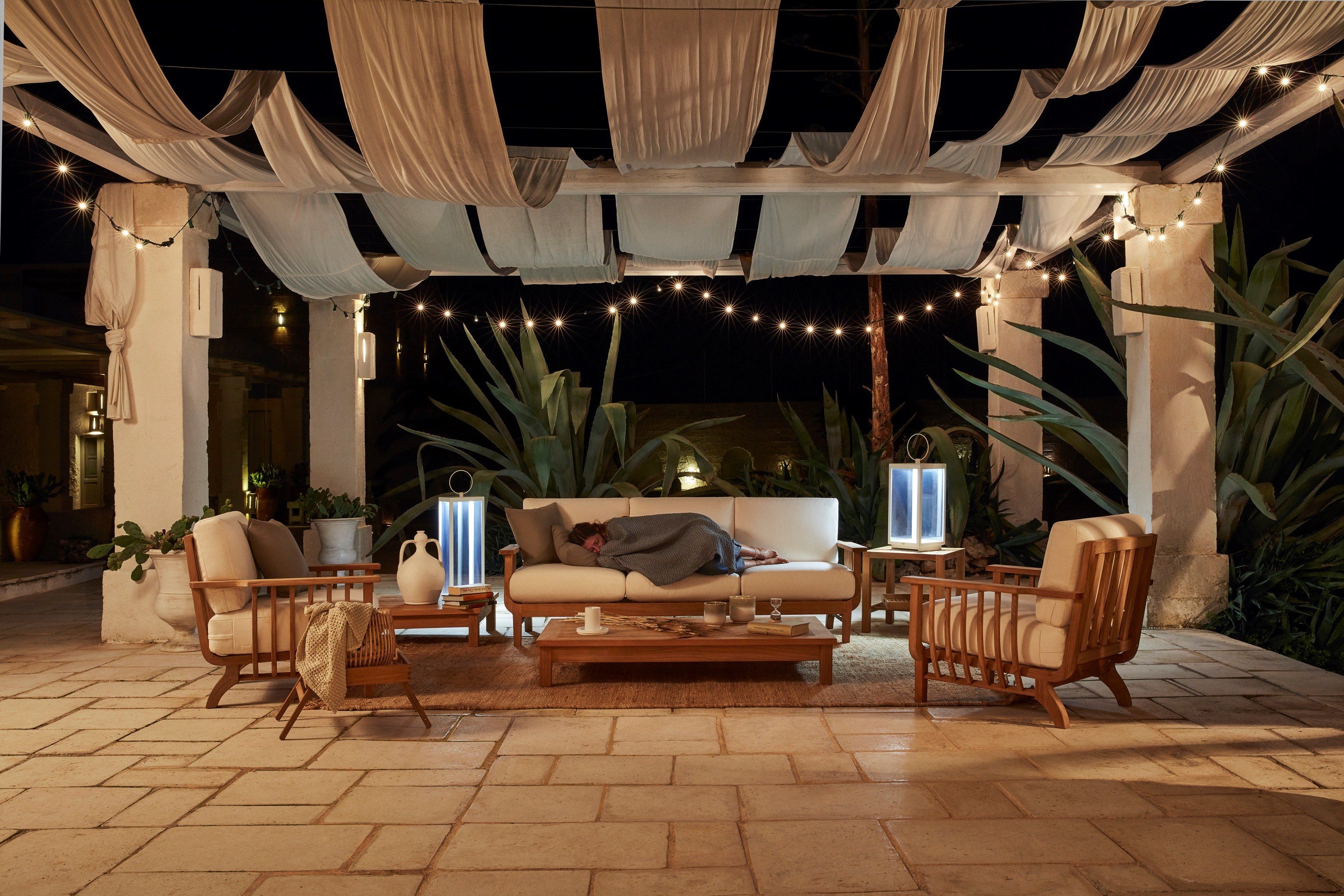 Садовое кресло из тикового дерева и акриловой ткани Unopiù Chelsea ARCH-00088343 - Вид №9