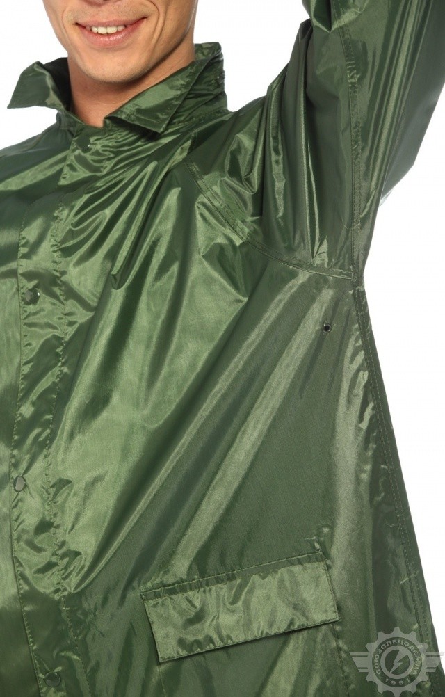 5041814 Плащ Альбатрос влагозащитный ЛАЙТ М зеленый  Непромокаемая спецодежда  размер L  - Вид №9