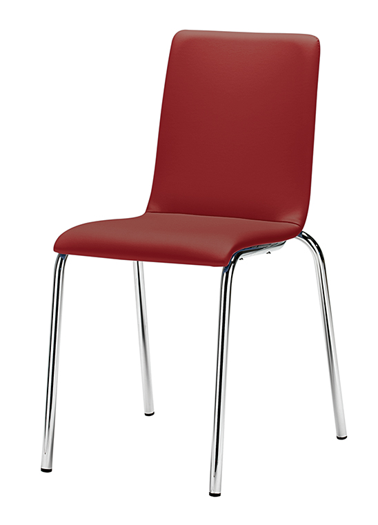 Luna 104 Стул со стальным каркасом на 4 ножках, сиденьем и спинкой из дерева или бука. Et al. Luna