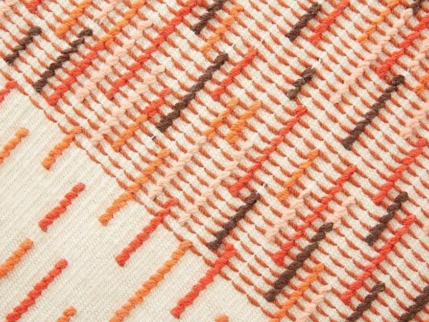 GAN Прямоугольный коврик ручной работы из шерсти в полоску Backstitch sun-id-1410802 - Вид №4