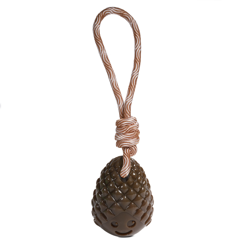 ПР0059014 Игрушка для собак Шишка с верёвкой из термопласт. резины 90/290мм TRIOL 