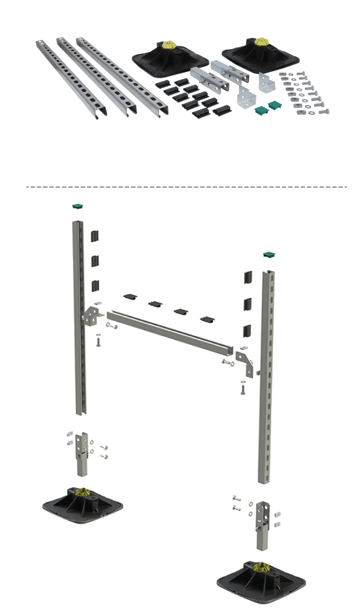 67685310 BIS Yeti® 335 H-Set with Rail (BUP1000) монтаж оборудования на кровле walraven  - Вид №2
