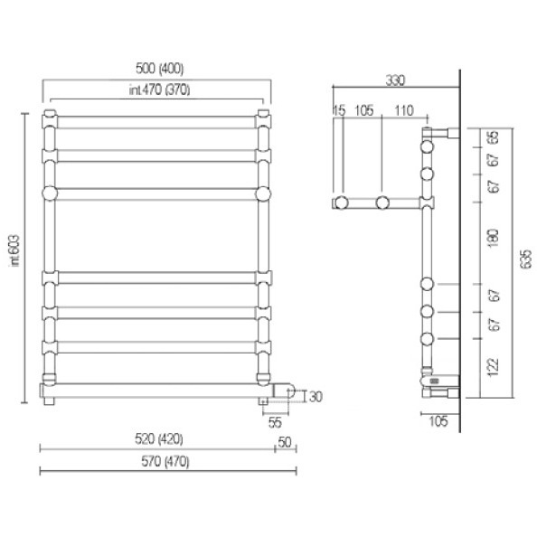 552 полотенцесушитель  SOLE Collection  Margaroli Santreyd 48985 - Вид №3