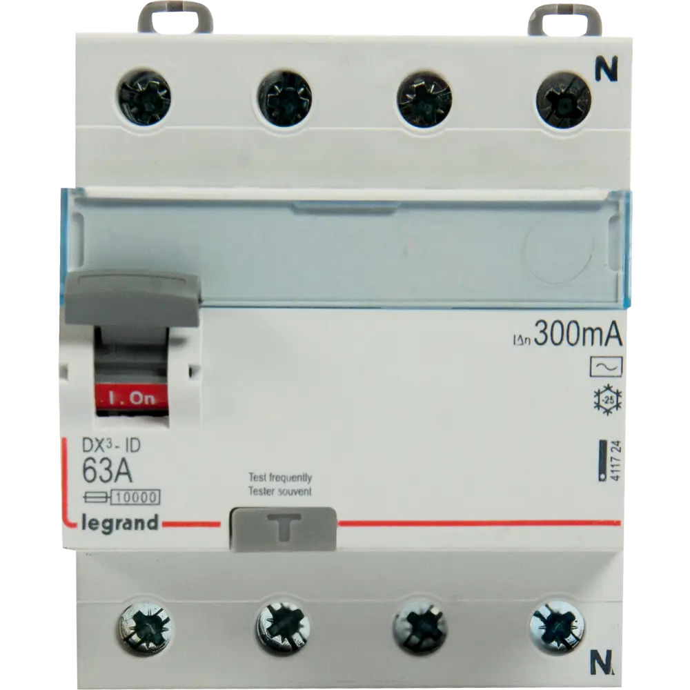 УЗО Legrand DX3 4P N 63 A 300 мА 10 кА AC 411724 12478861 STLM-2065311  - Вид №1
