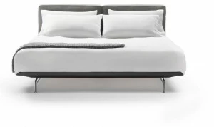Flexform Двуспальная кровать из ткани с мягким изголовьем Este