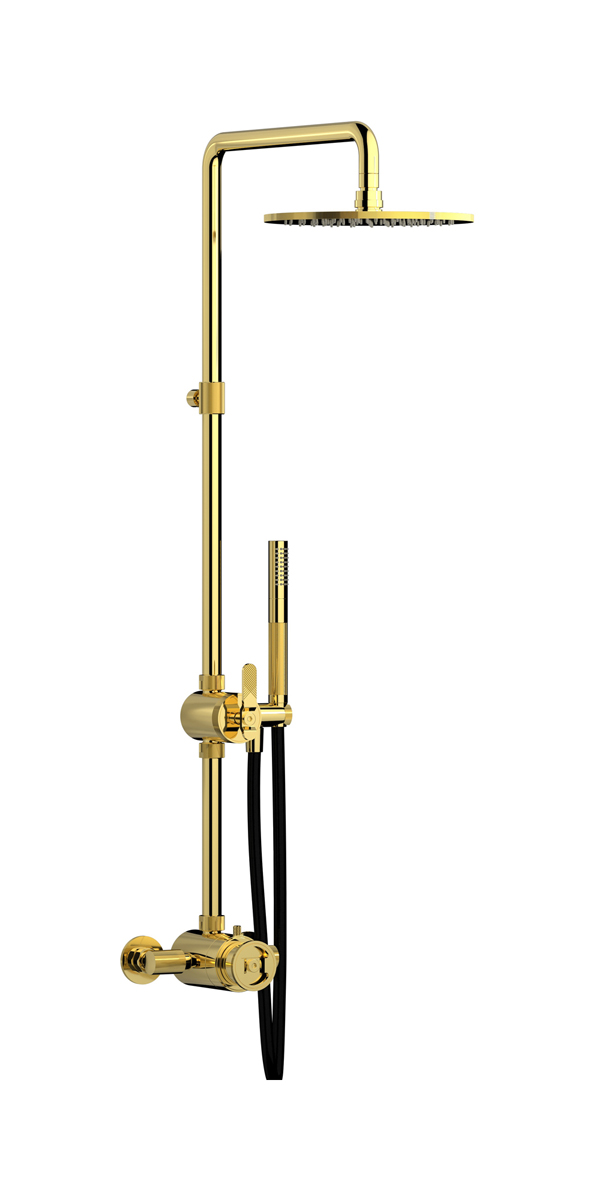 Душевая колонна с термостатом в комплекте с душевым гарнитуром. WE ARE IB b1800oo Gold Indoor Shower