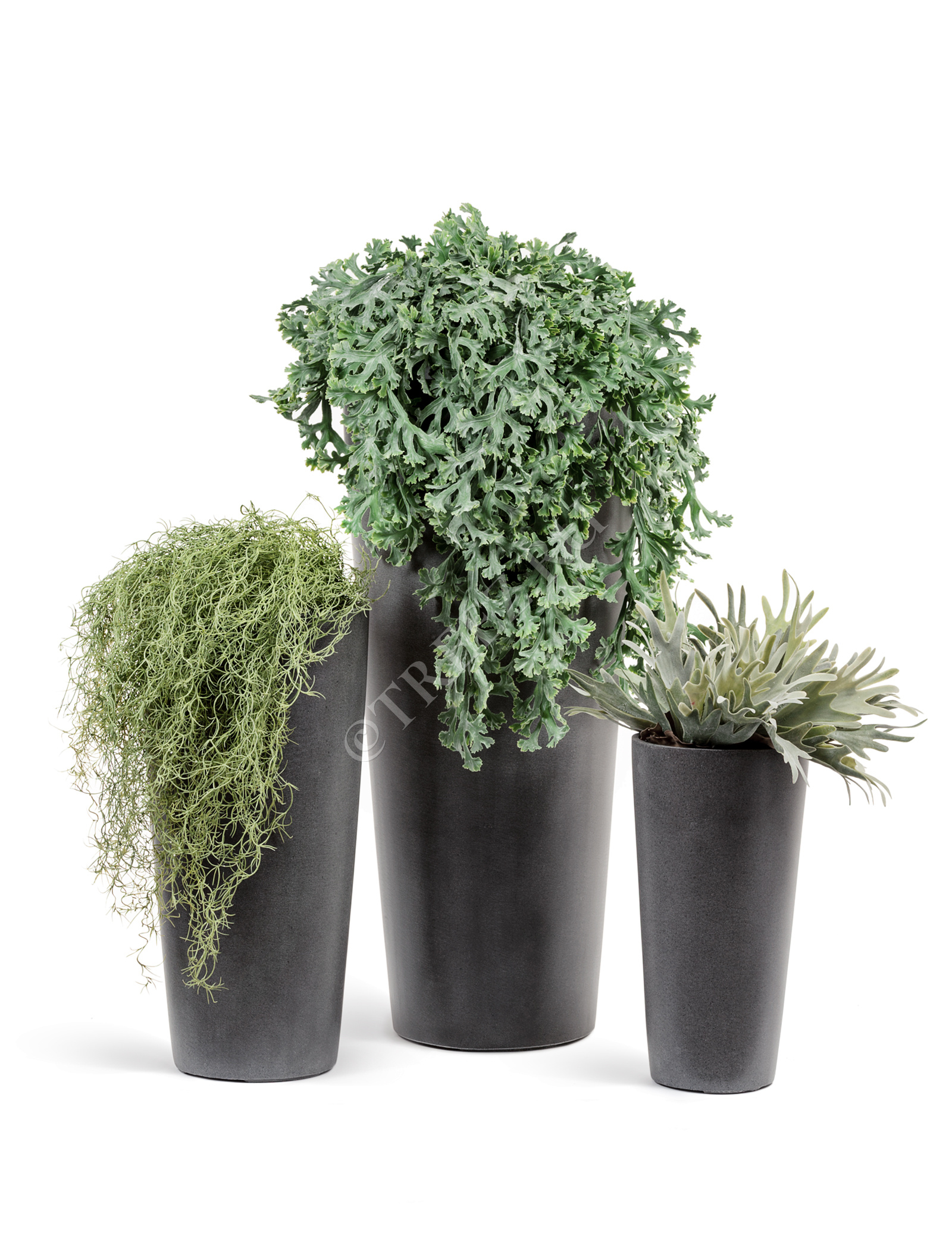 41.3319-02-020-GR-90 Кашпо  Effectory - серия Beton - Высокий конус - Тёмно-серый бетон Цветочная коллекция  - Вид №4