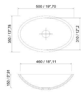 46671 Накладная раковина на столешницу  овальная Dimasi  - Вид №1