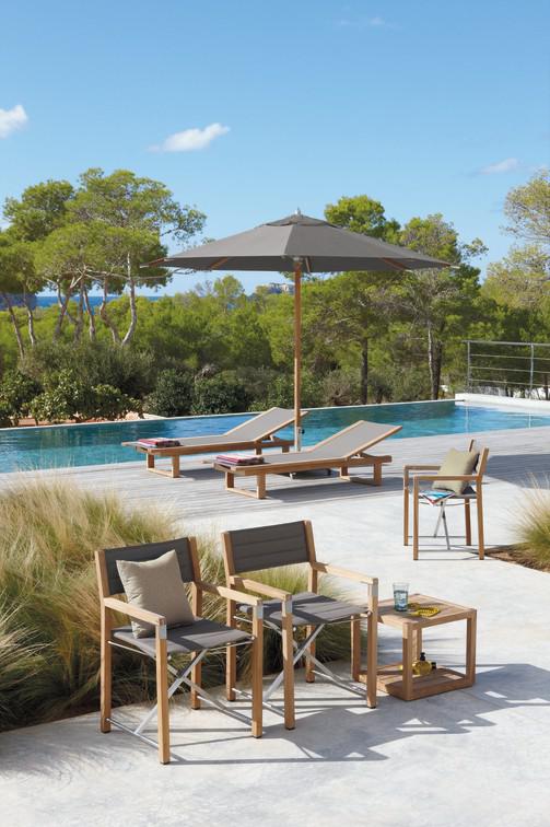 MNST1303 Зонтик teak центральный полюс teak 350x350 черный Manutti Umbrellas  - Вид №1