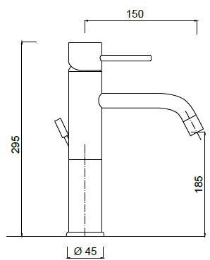 Rubinetteria Giulini Смеситель для умывальника, однорычажный Futuro F6537a-15 - Вид №1
