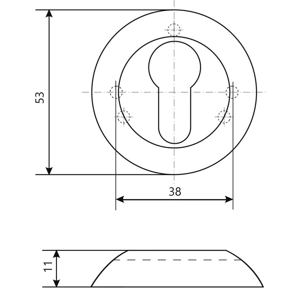 Накладка на замочную скважину Armex DP-C-14 53x53 мм цвет графит STLM-2054563 - Вид №4