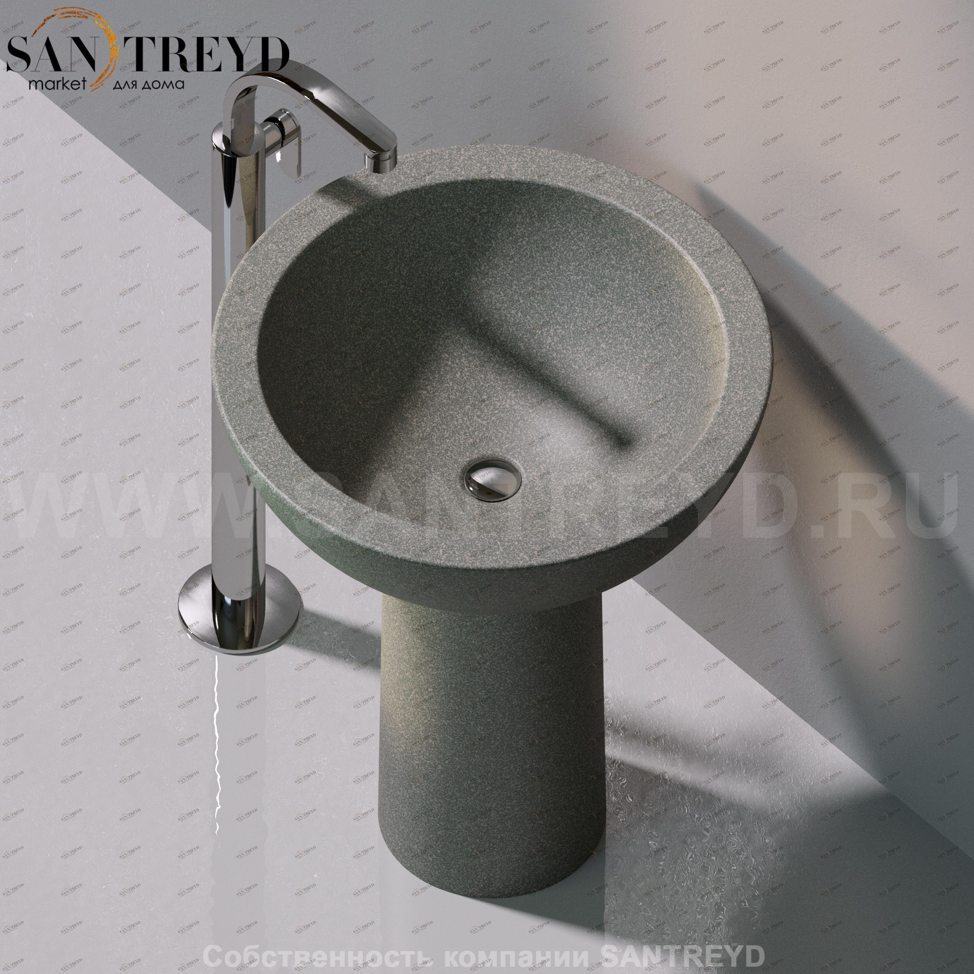 FN70L7037 Напольная раковина стоящая круглая Ceramica Flaminia Fonte