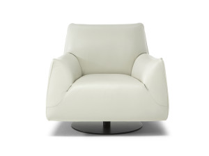 Вращающееся кресло из ткани и кожи с подлокотниками