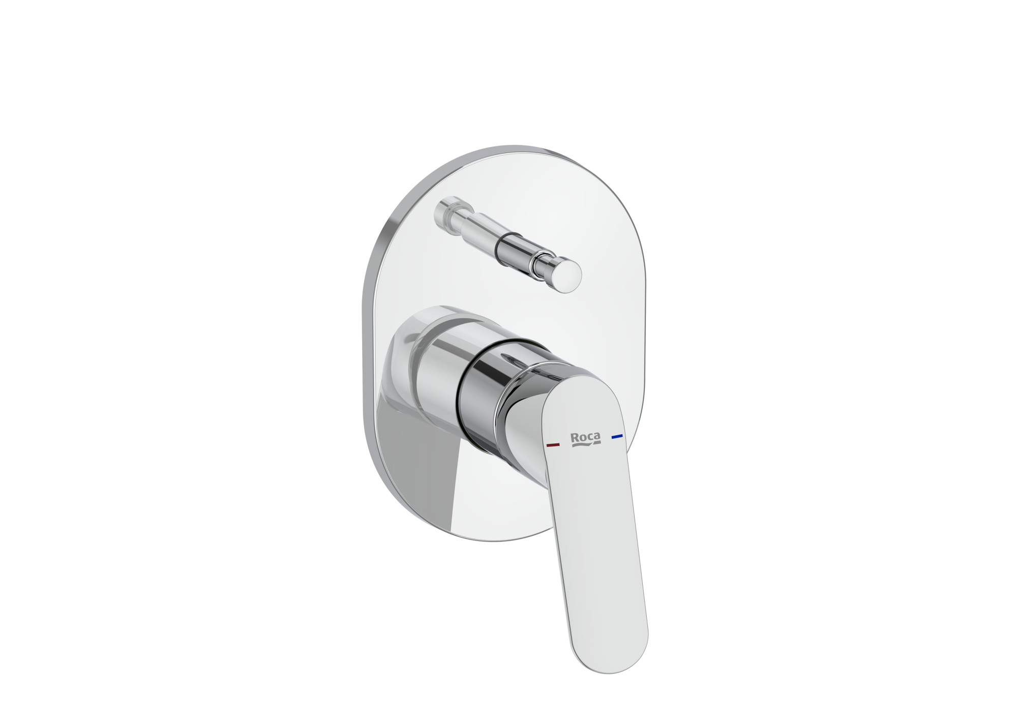 A5A0A25C00 Встраиваемый однорычажный смеситель для ванны и душа с автоматическим переключателем. Включает утопленный узел и потолочную розетку ROCA Alfa