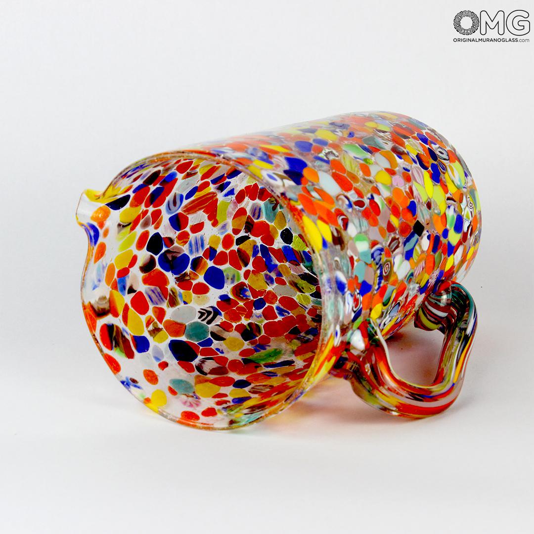 2950 ORIGINALMURANOGLASS Кувшин для вина и воды - пятнистый - Original Murano Glass OMG 18 см  - Вид №1