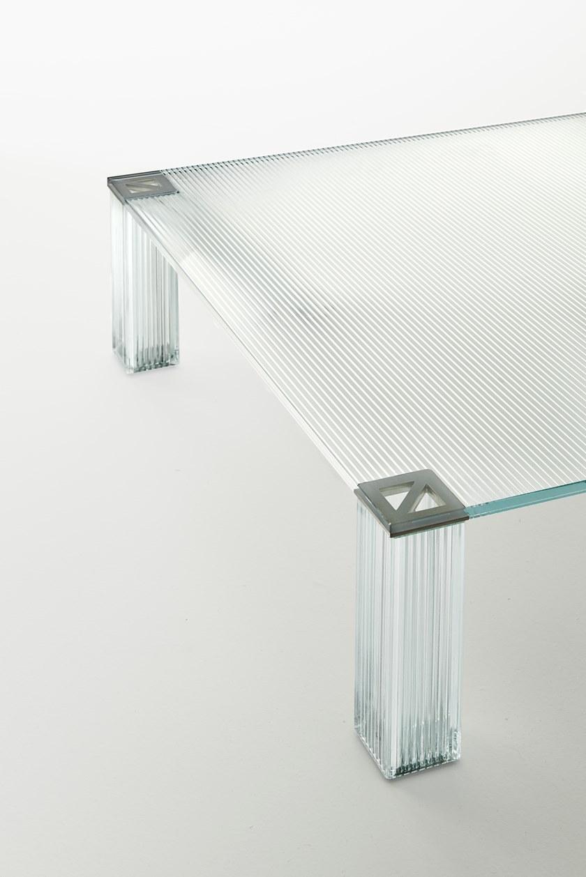Glas Italia Низкий квадратный журнальный столик из хрусталя Cryptée sun-id-1516143 - Вид №1