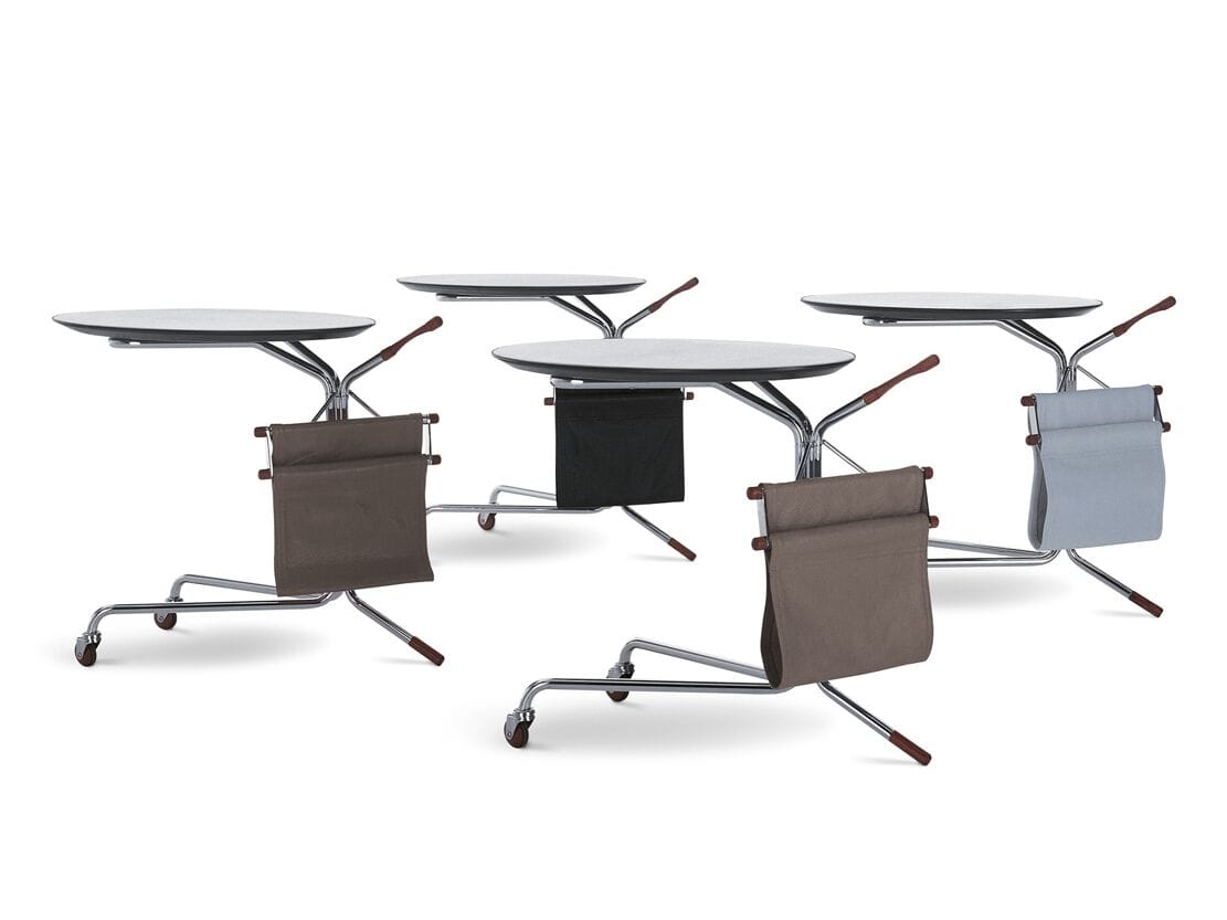 Кожаный журнальный столик с колесами и журнальным столиком i 4 Mariani Single ARCH-00089709