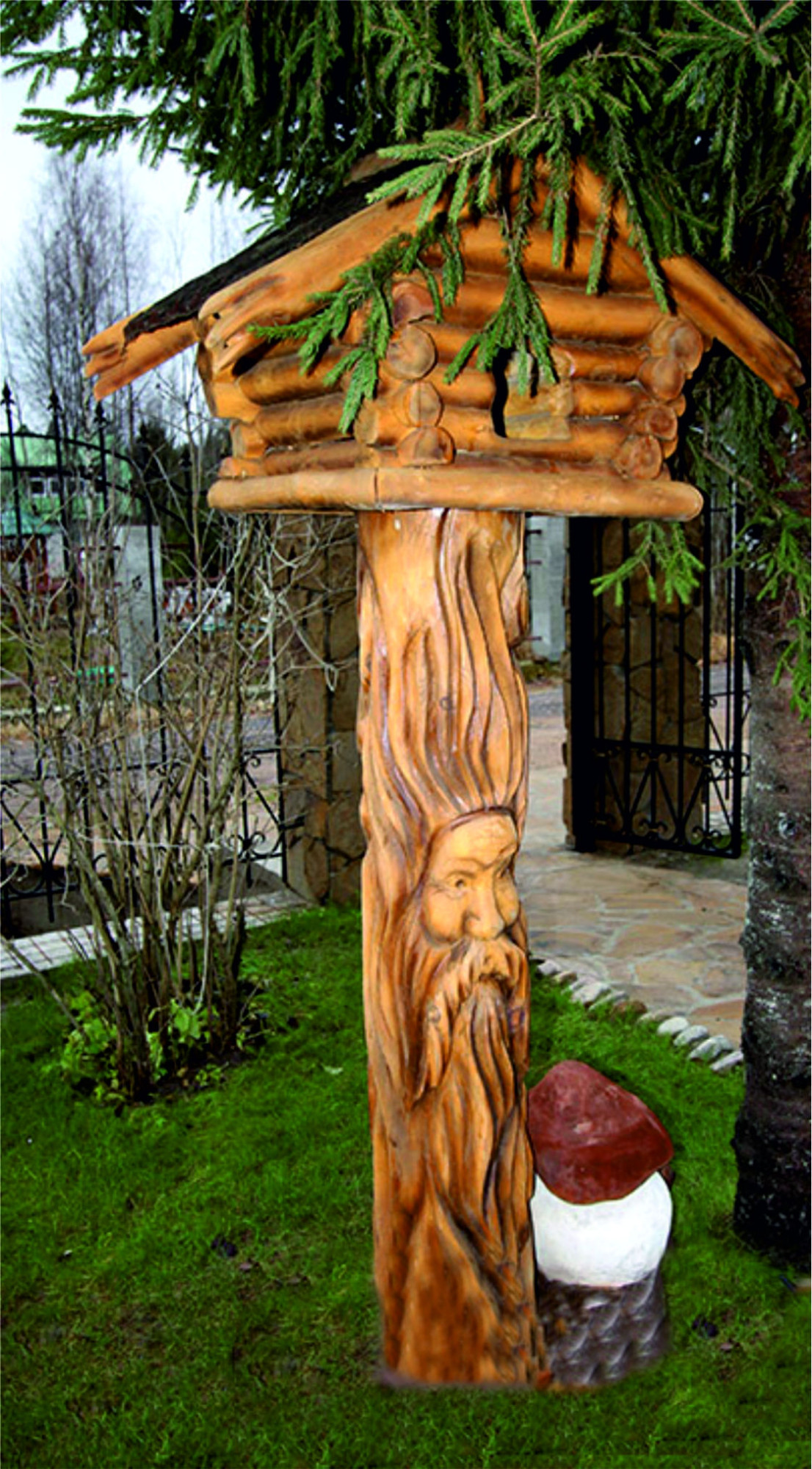 DLS101-SD.KP ДОМИК Лесовика, кормушка для птиц (дерево) LAB.Space 