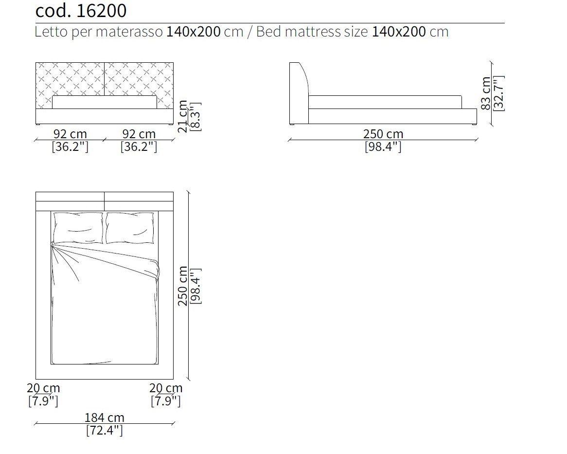 Двуспальная кровать с капитонным изголовьем Frigerio ARCH-00109142 - Вид №5