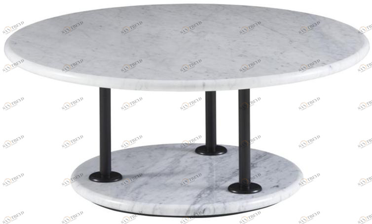 Ligne Roset Низкий круглый мраморный журнальный столик  19960390-19960391 