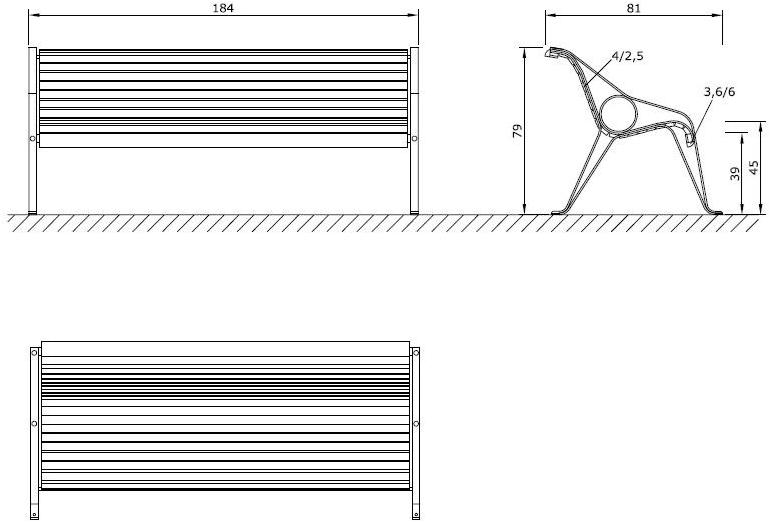 Euroform W Скамья из дерева с подлокотниками со спинкой sun-id-1391600 - Вид №4