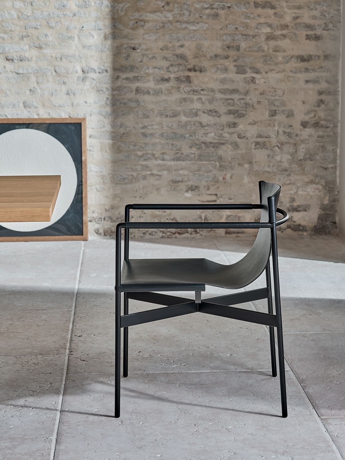 Кожаный и стальной стул с подлокотниками Bontempi Casa LUCREZIA ARCH-00069384 - Вид №2