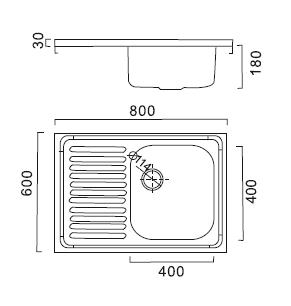 HB6080R Кухонная мойка , полированная сталь Haiba  - Вид №2