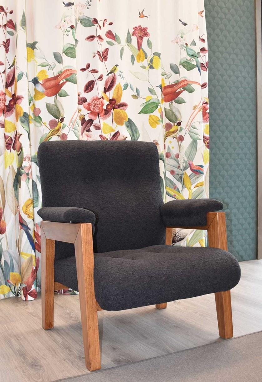 ART CASA Кресло из дерева и ткани с подлокотниками  P-emma  - Вид №1