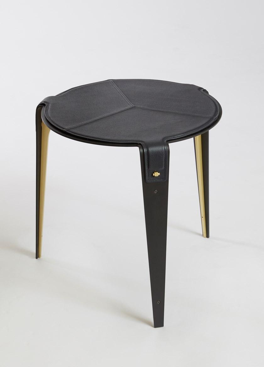 GABRIEL SCOTT Круглый высокий журнальный столик из кожи Bardot sun-id-1468149 - Вид №3