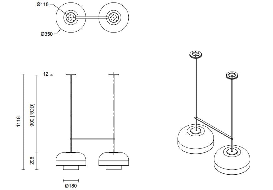 Стеклянный подвесной светильник Articolo Studios Роло ARCH-00133610 - Вид №4