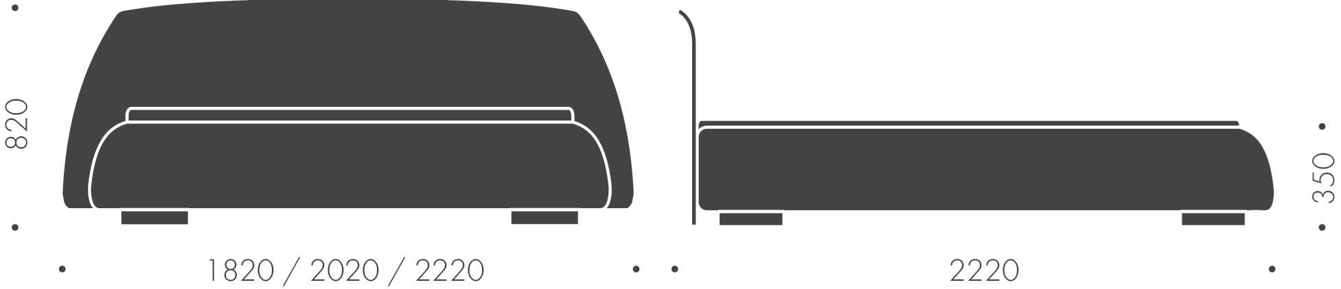 Heavens Двуспальная кровать из ткани с деревянным изголовьем sun-id-1407732 - Вид №6