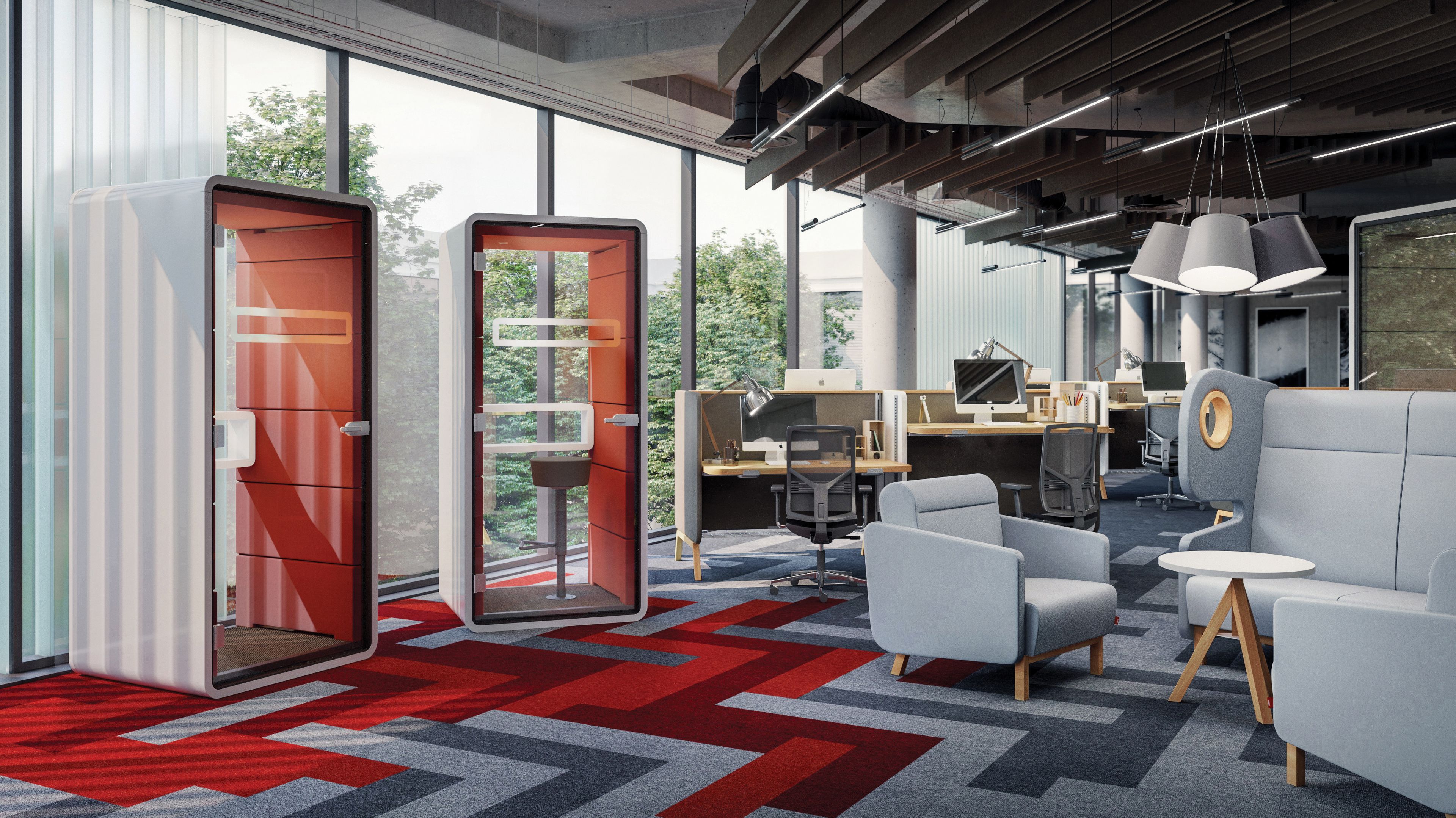 Одноместная акустическая офисная кабина со встроенным освещением Mikomax Smart Office Hushoffice ARCH-00139656 - Вид №3