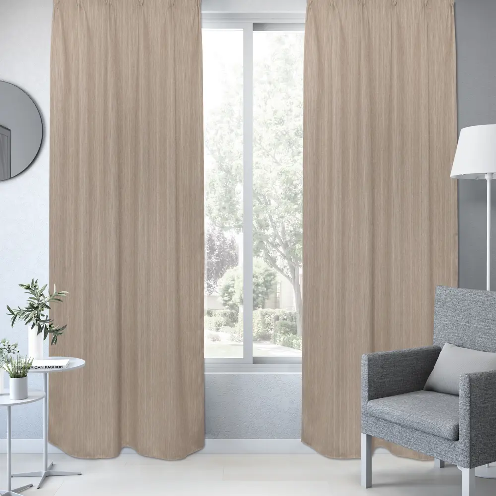 Штора на ленте Maren 160x260 см цвет бежевый INSPIRE STLM-2109190 - Вид №1