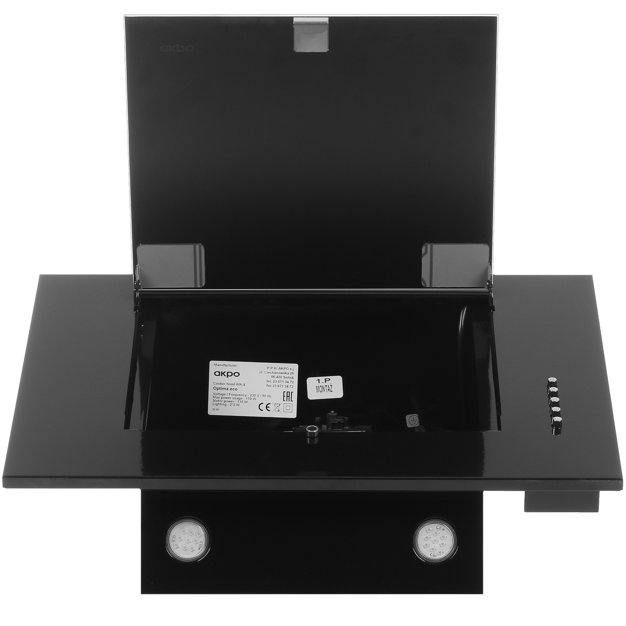 1217276 Вытяжка наклонная Akpo WK-4 Optima eco черный/черный STDN-0137542 - Вид №8