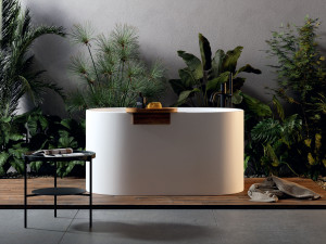 Овальная ванна с сиденьем из Cristalplant®