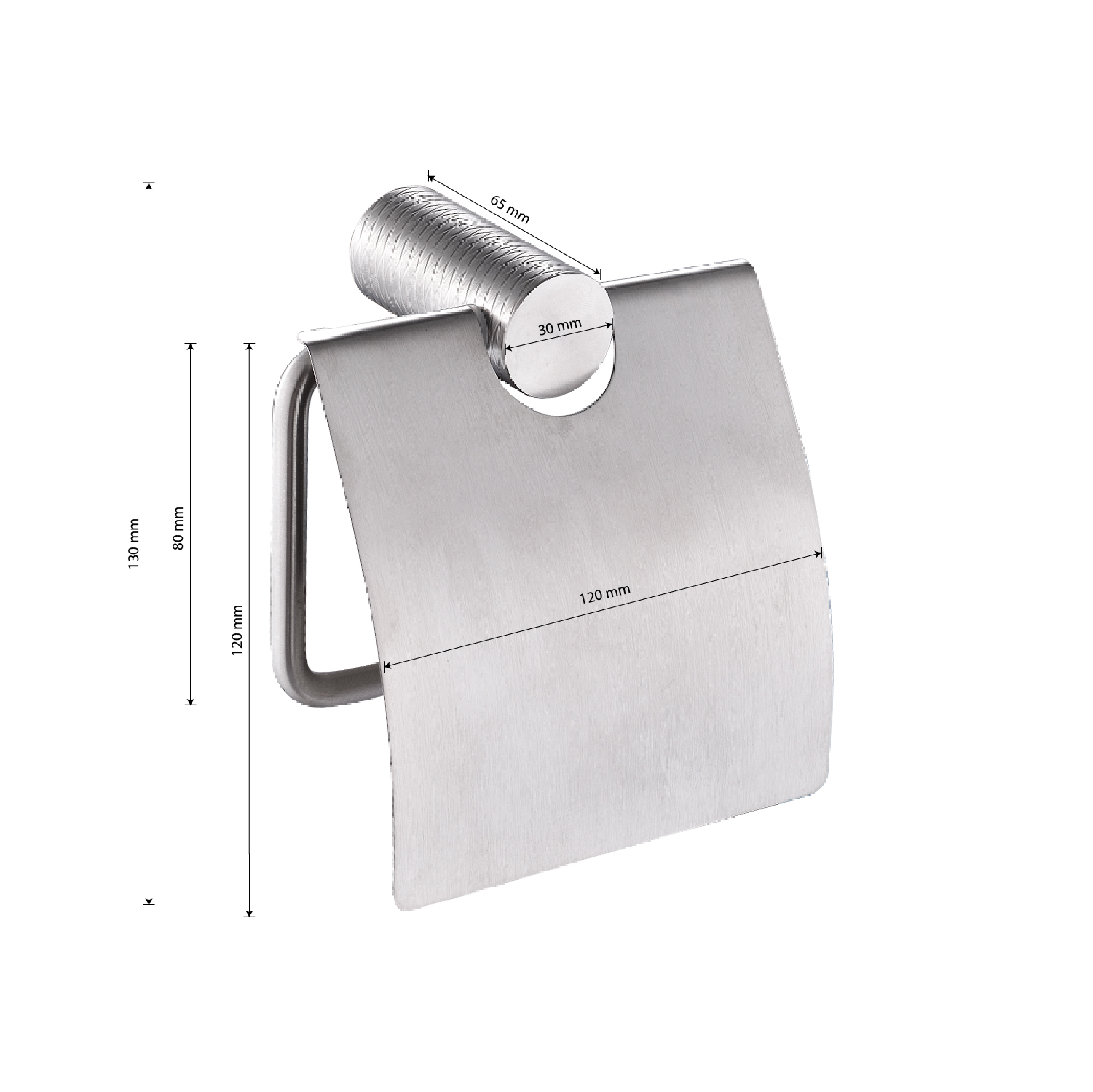 GFmark - Держатель туалетной бумаги с экраном, из нержавеющей стали с резным креплением, код: 81003  - Вид №3